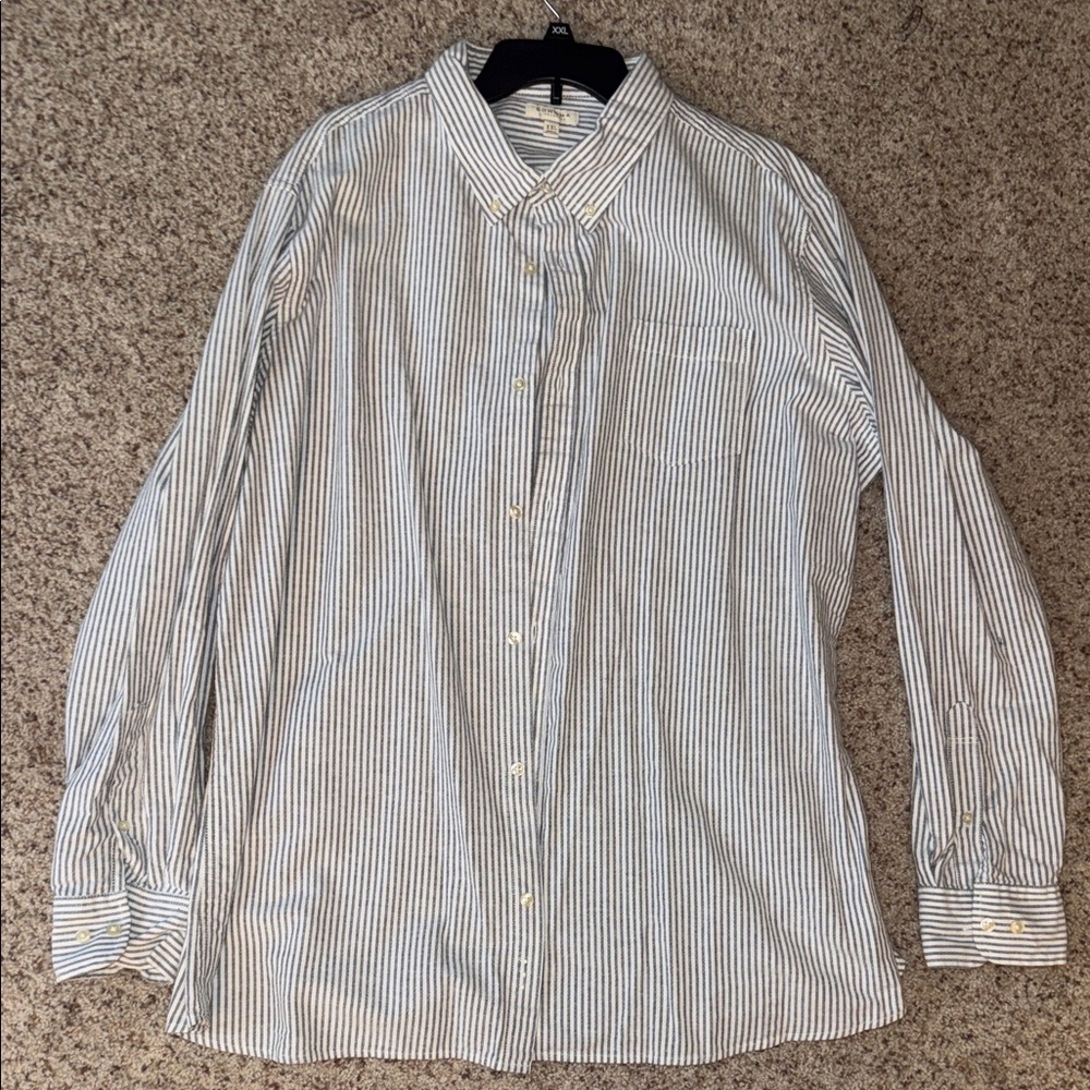 Sonoma Men's Striped Button Down Shirt - Gray and White